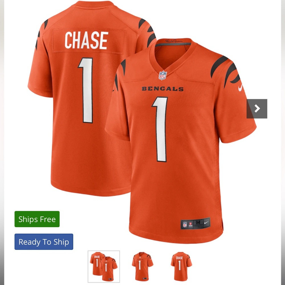 Bengals Orange Ja’Marr Chase Jersey 1